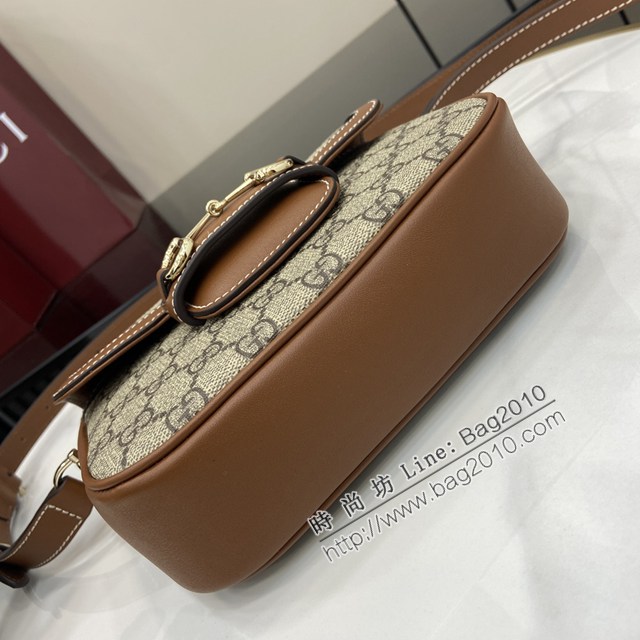 Gucci專櫃古馳最新款Horsebit 1955系列迷你肩背包單肩斜挎女包 jh2758型號：815205